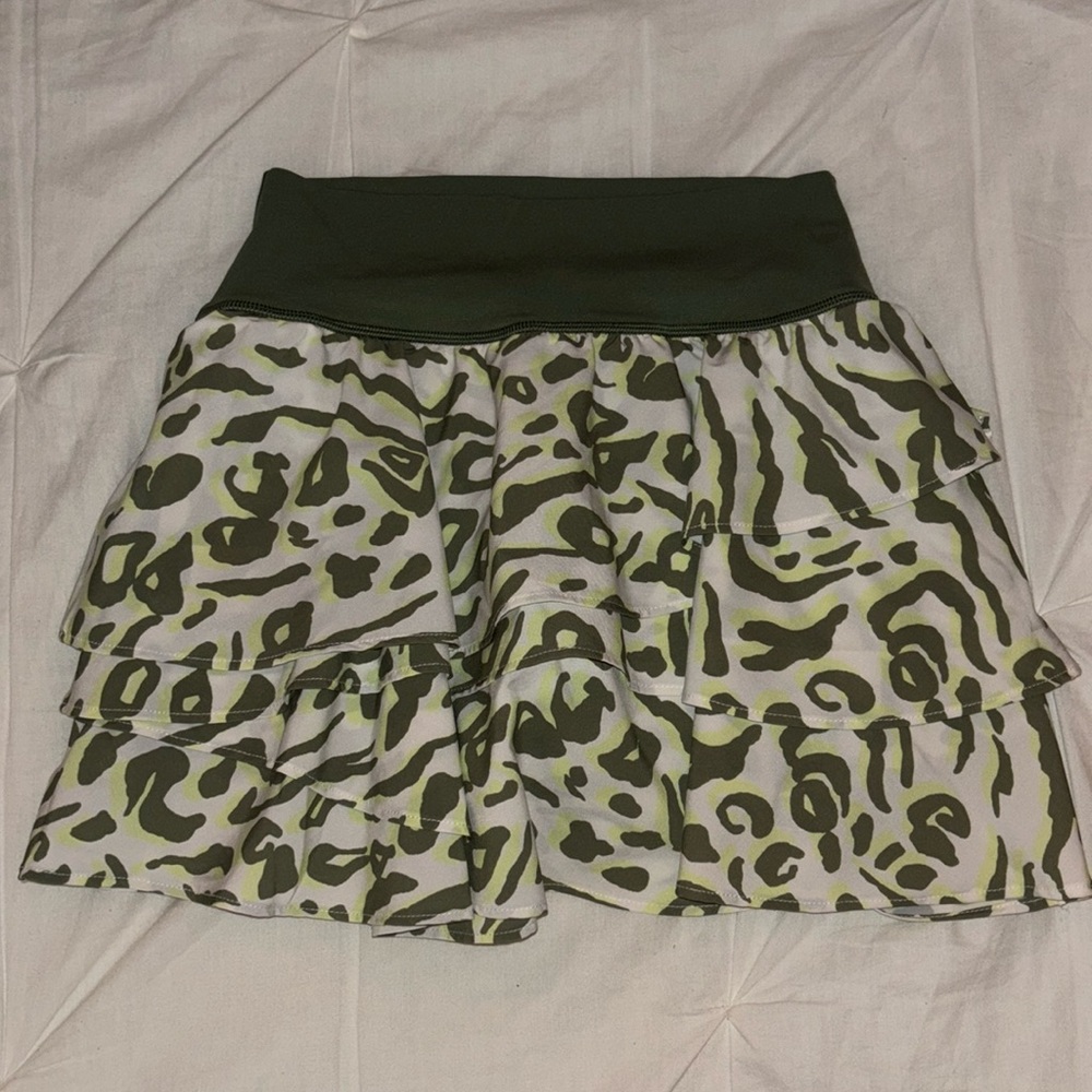 Green and White, Aerie , Skirt with shorts built in.